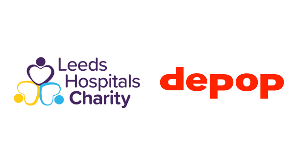Leeds Hospitals Charity and Depop logo