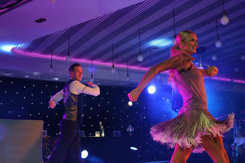 Dan Walker and Nadiya Bychkova performing at the 2022 Burrow Strictly Ball