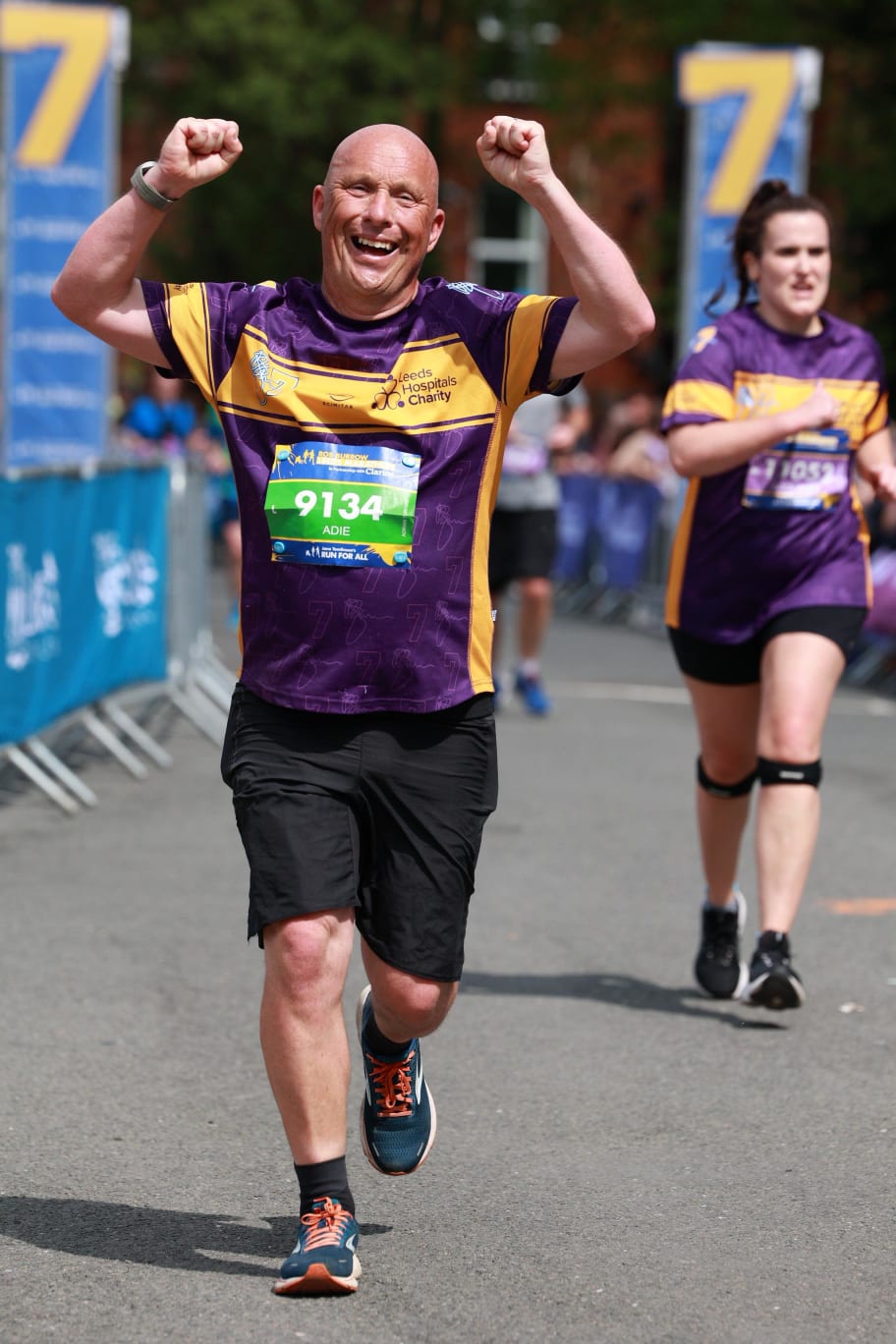 Adie taking part in the 2023 Rob Burrow Leeds Marathon