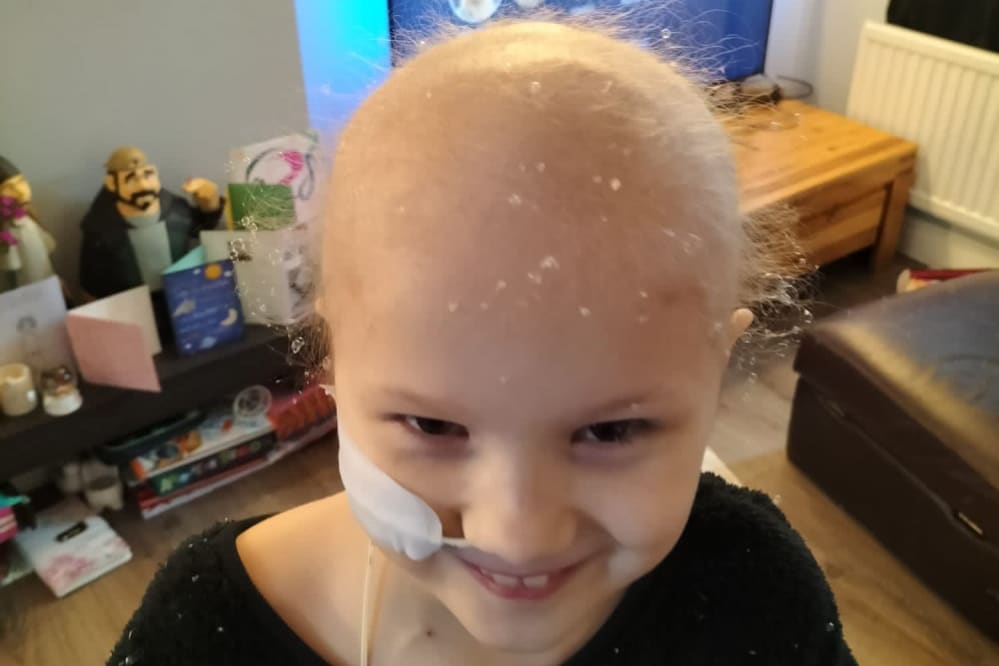 Emilia during her treatment at Leeds Children